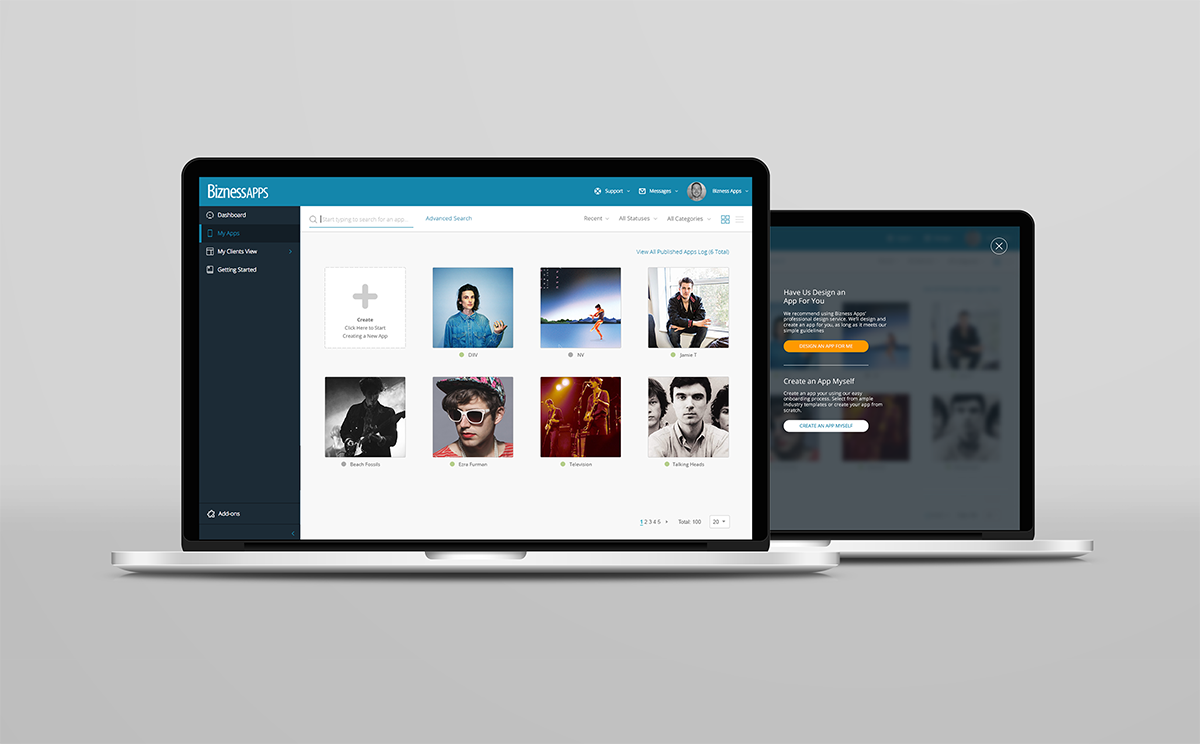 Bizness Apps (now Buildfire) — Reseller Partner Dashboard
